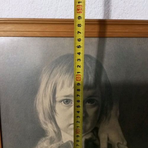 Pencil drawing painting used, dimensions 48x42 cm