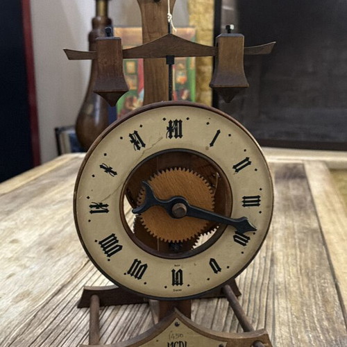 Vintage Buco Swiss Table Clock used, mechanical winding