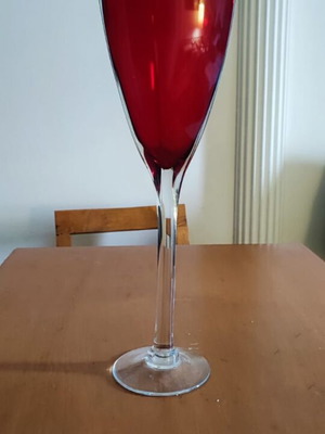 Red large glass with unique modern design