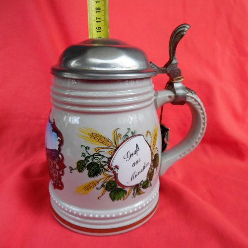 Large old ceramic beer stein unused, West Germany