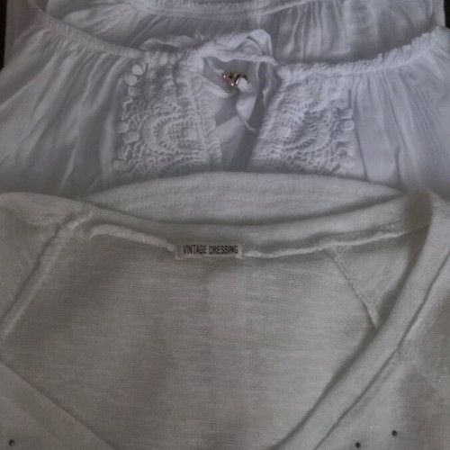 Women's blouses used, set of 3, size M, white