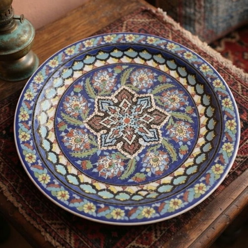 Turkish handmade plate used, 42 cm diameter