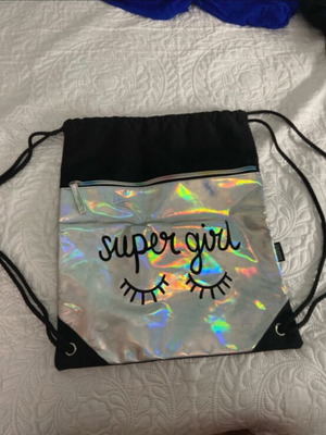 Children's backpack used, black and silver