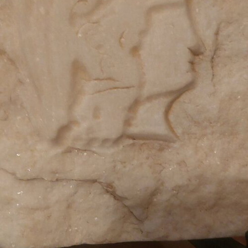 Handmade tabletop decoration from natural white marble like new