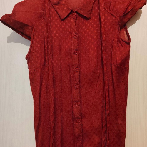 Ale semi-transparent shirt new, burgundy color, size small