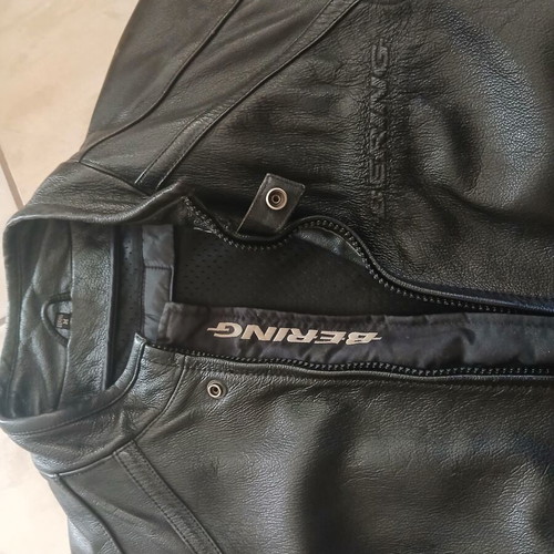 Bering leather jacket used, black, size M