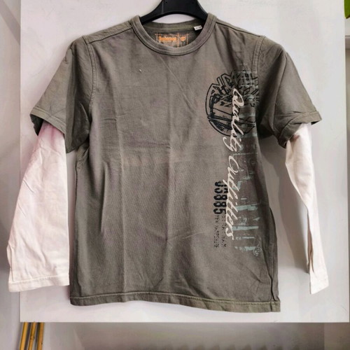 Timberland kids' t-shirt used, size 140 cm, olive color