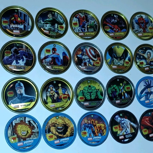 Metal Marvel Cheetos Tazos used caps