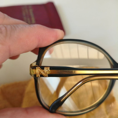 Nina Ricci Vintage 1970s Handmade Glasses like new, black and gold