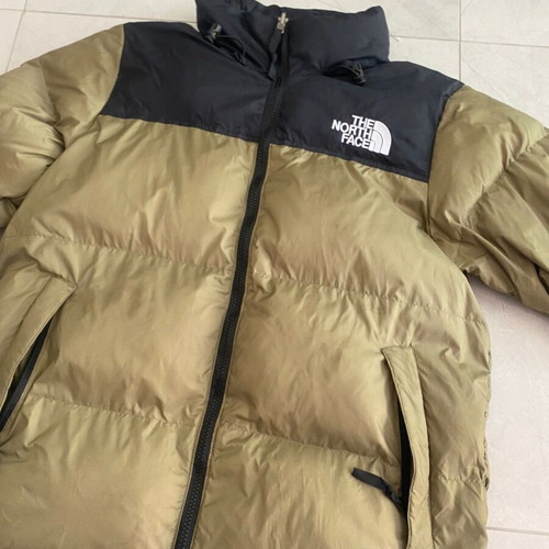 The North Face puffer jacket black and green, medium