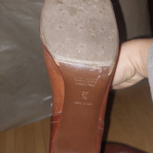 Miu Miu boots like new, tan leather mid-calf size 37.5