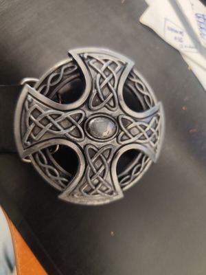 Celtic Cross αγκράφα ζώνης μεταχειρισμένη, ασημί, μέγεθος 90