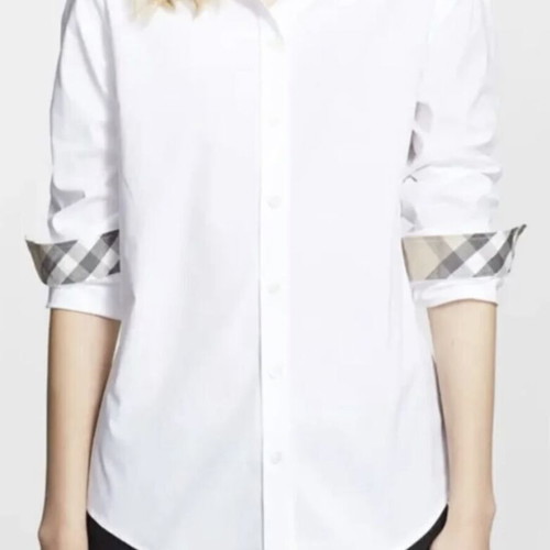 Burberry Brit check collar white slim line shirt size M used