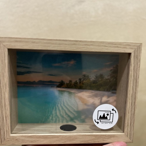 Wooden shadow box money bank new with photo frame