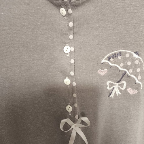 PNN Nursing Nightgown Size 2 Like New, Greek Made, Grey and White