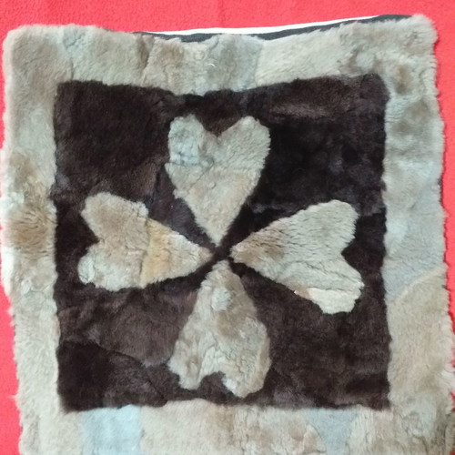 Fur pillowcase new 37×37 cm