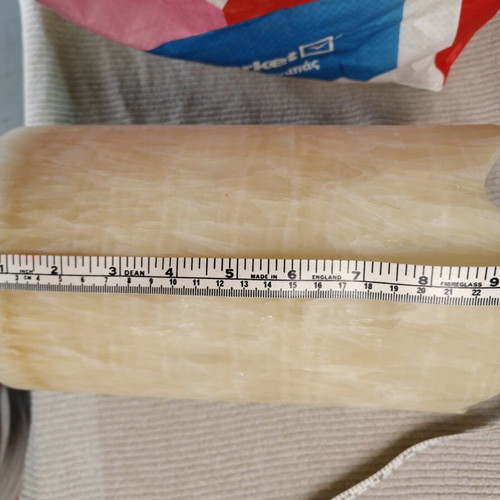 Set of 3 natural onyx alabaster cylinders