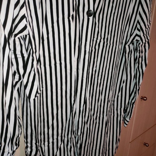 Striped long oversize shirt used