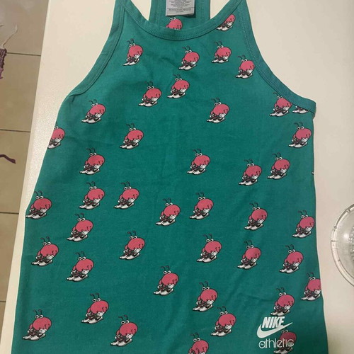 Nike athletic shirt used, size Medium, pink and green