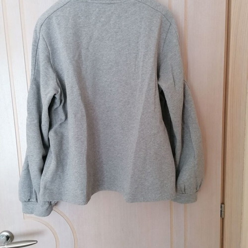 Trussardi jeans sweatshirt L grey like new cotton with puff sleeve