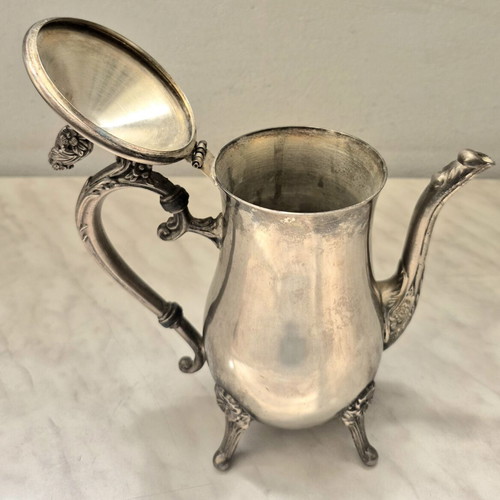 Vintage tea and coffee set used, 3 pieces silver color