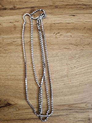 Single-row rhinestone crystal cup chain like new, silver
