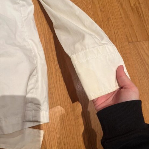 White jacket used size M with stains on sleeves