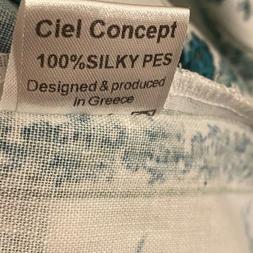 Ciel Concept Romantic Floral Shirt new, white and turquoise