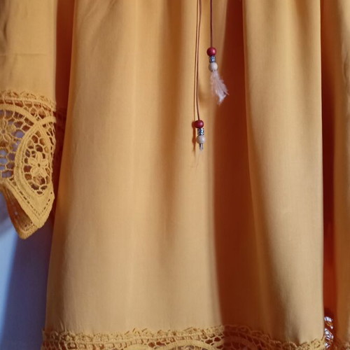 Viscose boho shirt one size like new, yellow