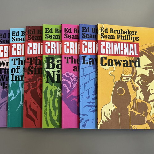 Criminal TPBs like new, pack of 7 volumes by Ed Brubaker and Sean Phillips