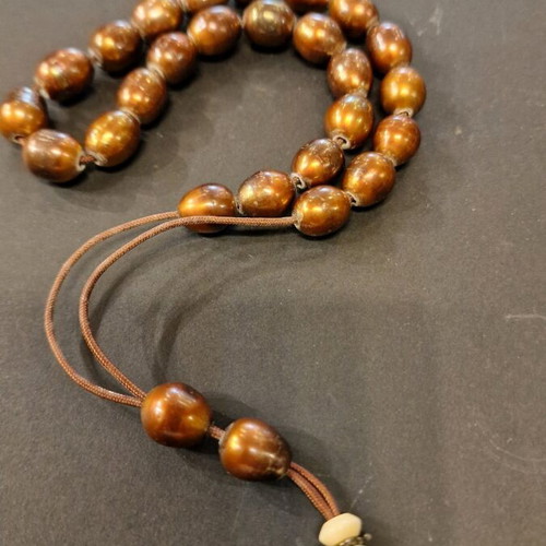 Worry beads new from pearls, 25 beads 10×12mm