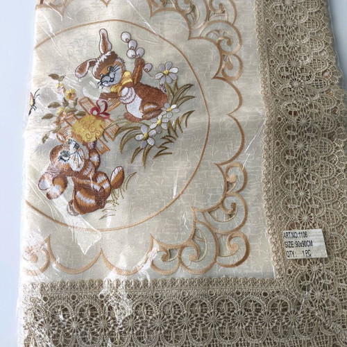 Easter tablecloth new beige color with bunny designs