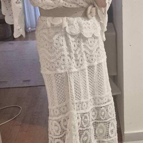 Crochet set new, one size, soft white cotton
