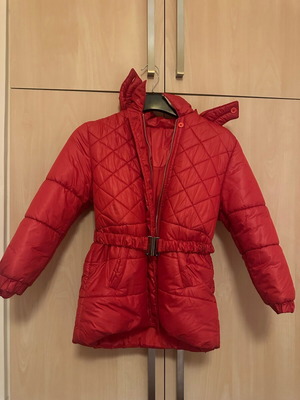 Baron jacket for girls 8 years like new, red, size 128 cm