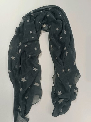 Φουλάρι γκρι με αστέρια σαν καινούργιο