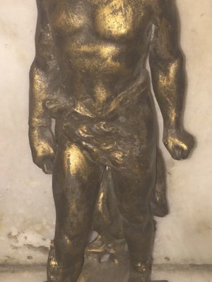Art Deco statue sculpture used, metal missing marble base