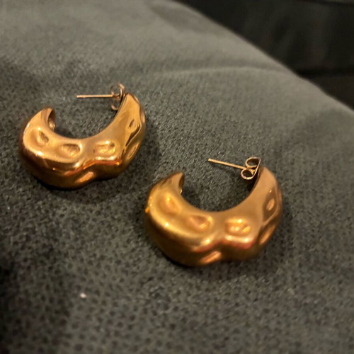 Steel hoop earrings new with impressive shape