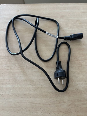 Power cord used with Schuko plug and IEC socket for computers and printers