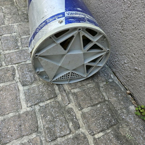 Red Bull Refrigerator used, can-shaped cooler with drain tap