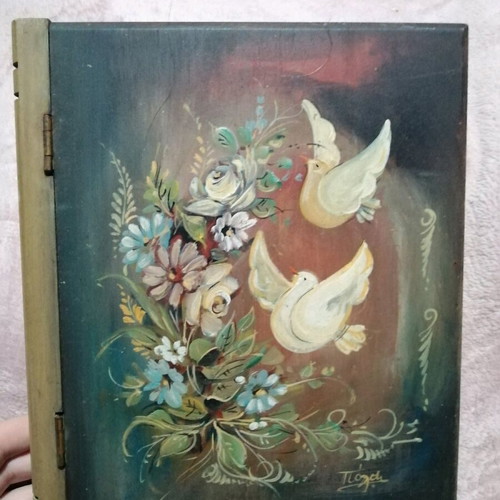 Μπιζουτιέρα vintage χειροποίητη ξύλινη μεταχειρισμένη