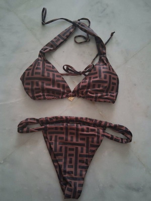 Shein swimsuit like new, black and brown, size M