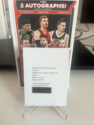 Κάρτα Evan Fournier X-Factor Auto Redemption Panini 25-26 EuroLeague καινούργια