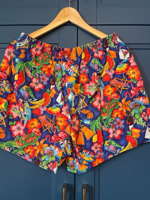 Vintage πολύχρωμο σορτς με λάστιχο σαν καινούργιο