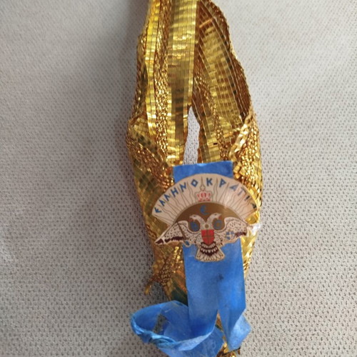 Rare Collectible Medal Ellinokratia 1974 used with Ribbon and Pin