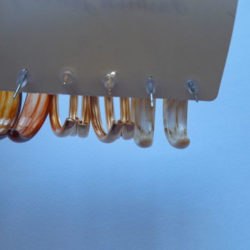 Earring set new from stainless steel and bakelite