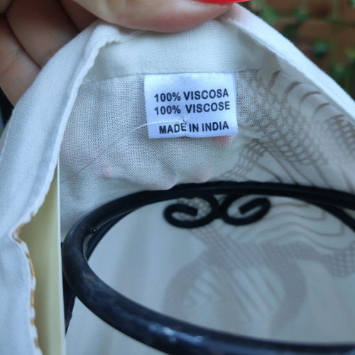 Caftan 100% Viscose New White with Gold Designs