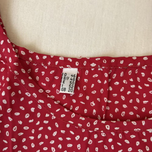 Women's blouse like new, red with white dots, size XL