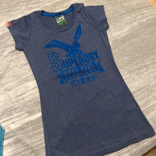 Superdry women's blouse XS like new, grey and blue