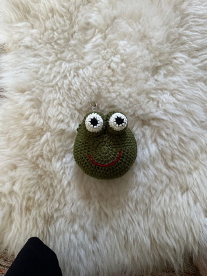 Net hand bag with frog new, green