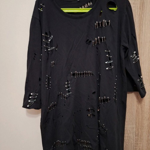 Punk long-sleeve blouse like new, black, size M
